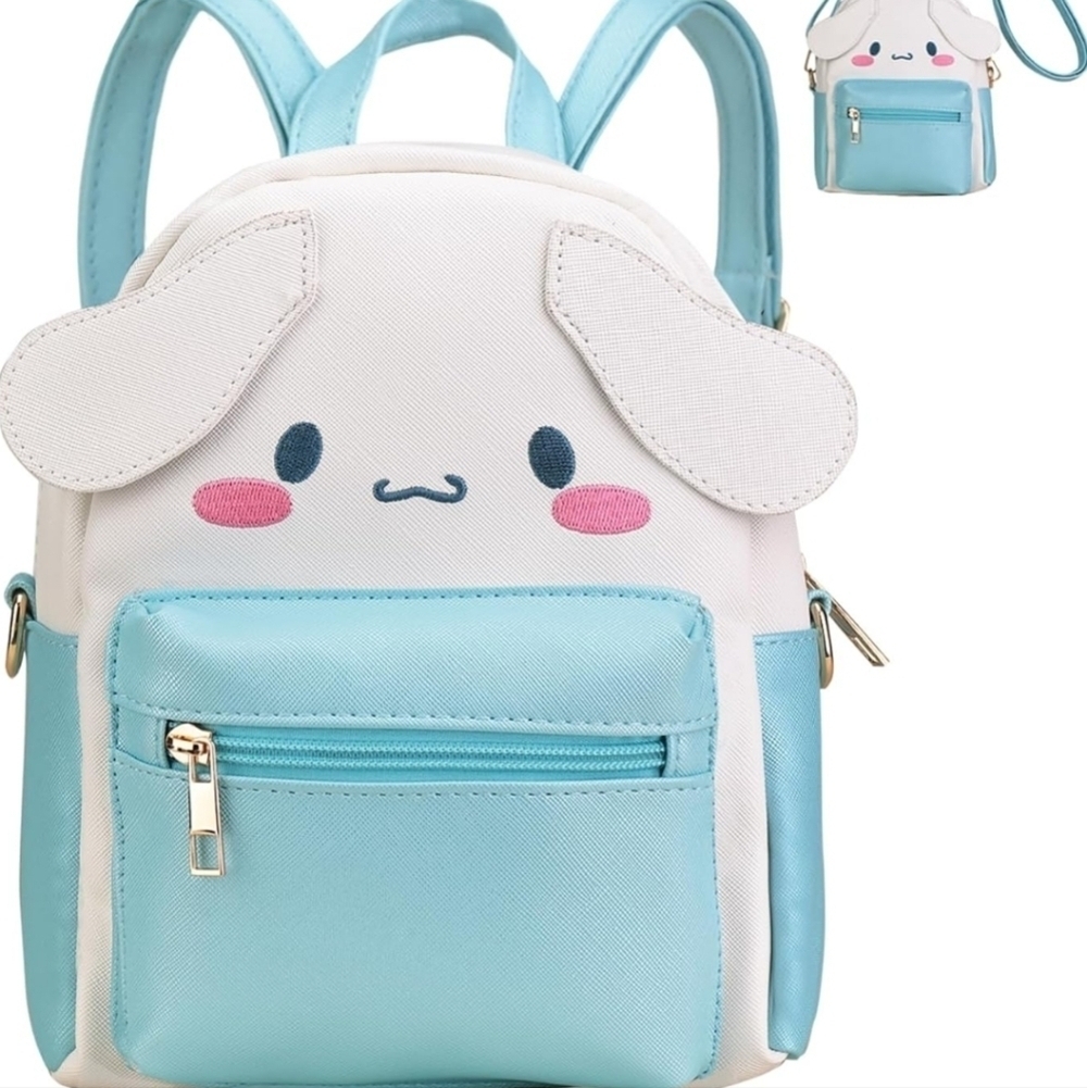 Cute Blue and White Kids Backpack CINNAMAROLL purse women's decor